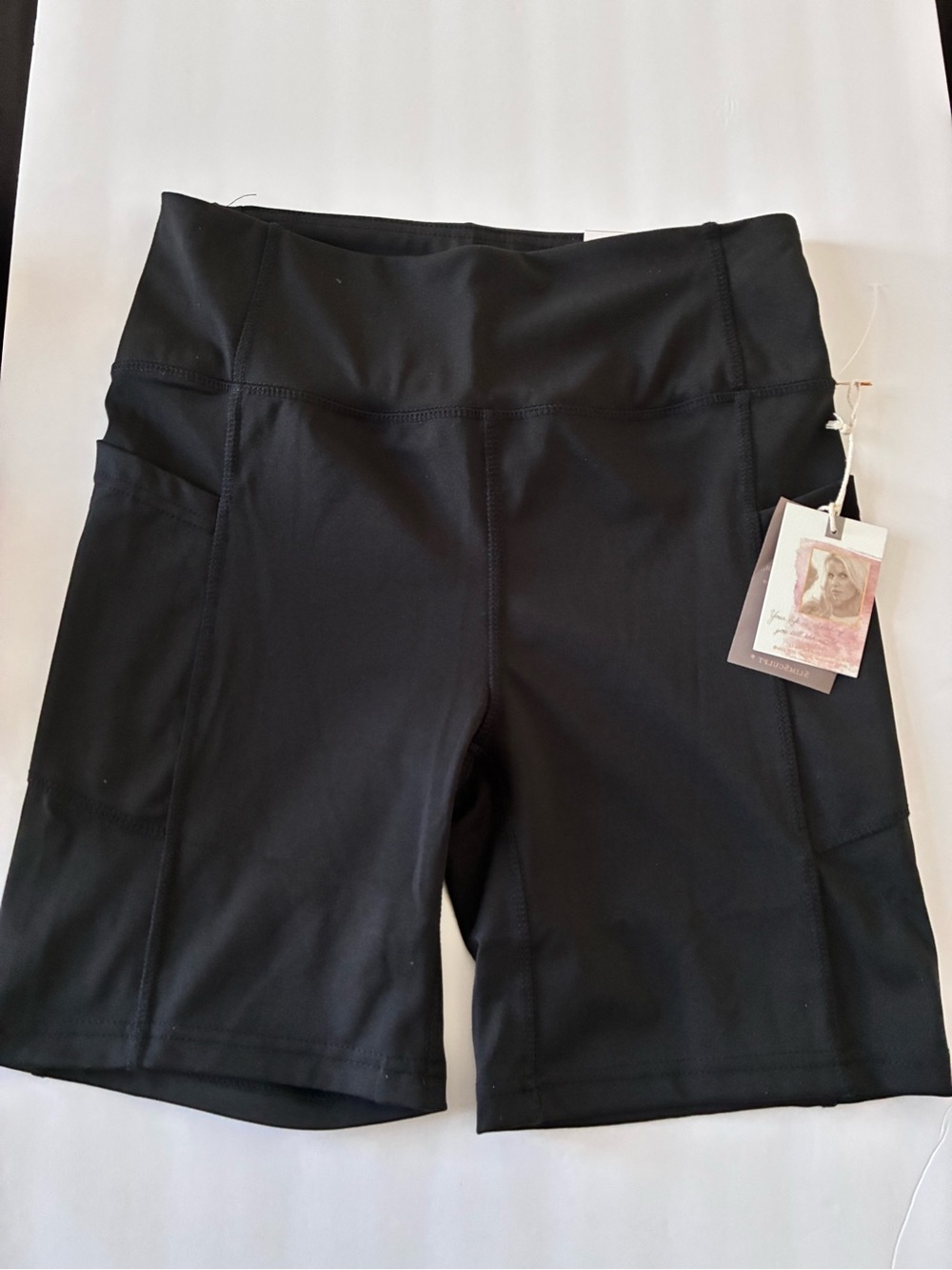Jessica Simpson Slim Sculpt Black Bike / Yoga Shorts with Side Pockets- Size M